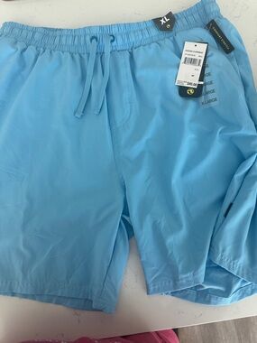 Ocean Current Sky Blue Men's Swim Trunks